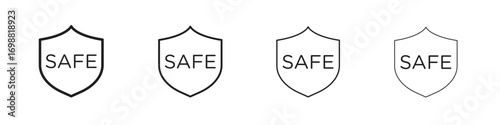 Safe icon outline vector for web ui. Editable stroke.