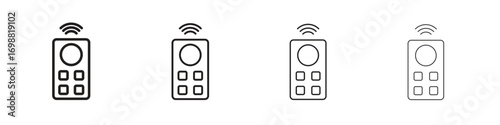 Remote control icon outline vector for web ui. Editable stroke.