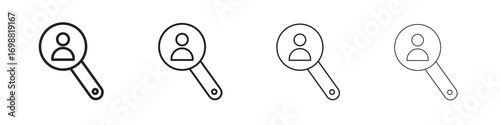 Recruitment icon outline vector for web ui. Editable stroke.