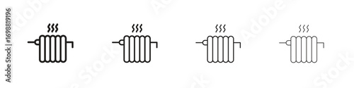 Radiator icon outline vector for web ui. Editable stroke.
