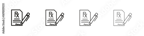 Prescription icon outline vector for web ui. Editable stroke.