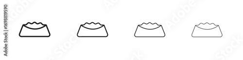 Pet food icon outline vector for web ui. Editable stroke.