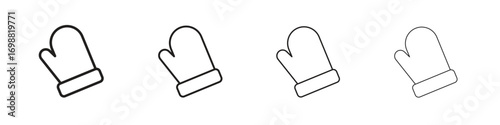 Oven mitt icon outline vector for web ui. Editable stroke.