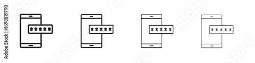 Otp sms password icon outline vector for web ui. Editable stroke.