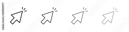 Mouse pointer icon outline vector for web ui. Editable stroke.