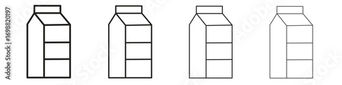 Milk carton icon outline vector for web ui. Editable stroke.