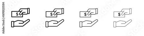 loan icon outline vector for web ui. Editable stroke.