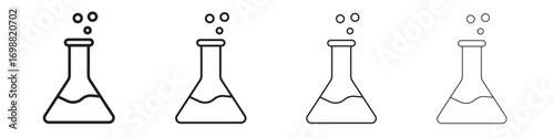 Lab flask icon outline vector for web ui. Editable stroke.