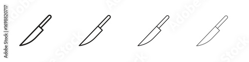 Kitchen knife icon outline vector for web ui. Editable stroke.