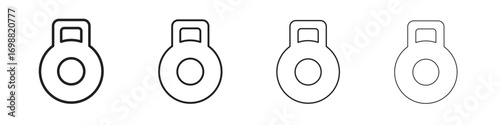 Kettlebell icon outline vector for web ui. Editable stroke.