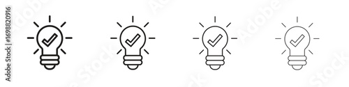 Idea icon outline vector for web ui. Editable stroke.