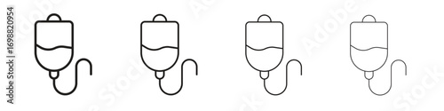 IV bag icon outline vector for web ui. Editable stroke.