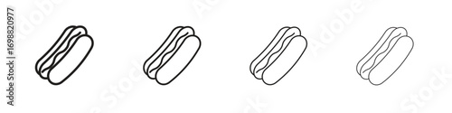 Hot dog icon outline vector for web ui. Editable stroke.
