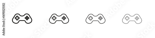 Game controller icon outline vector for web ui. Editable stroke.