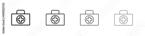 First aid icon outline vector for web ui. Editable stroke.