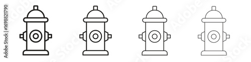 Fire hydrant icon outline vector for web ui. Editable stroke.