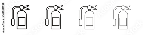 Fire extinguisher icon outline vector for web ui. Editable stroke.
