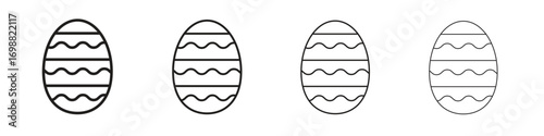 Easter egg icon outline vector for web ui. Editable stroke.