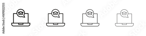 E-learning icon outline vector for web ui. Editable stroke.