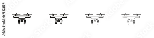 Drone icon outline vector for web ui. Editable stroke.