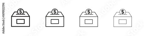 Donations icon outline vector for web ui. Editable stroke.