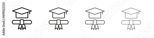 Degree icon outline vector for web ui. Editable stroke.