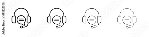 Customer service icon outline vector for web ui. Editable stroke.