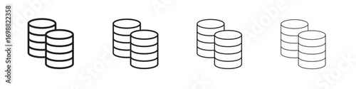 Database icon outline vector for web ui. Editable stroke.