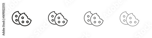 Cookie icon outline vector for web ui. Editable stroke.