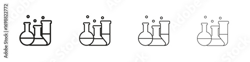 Chemistry icon outline vector for web ui. Editable stroke.