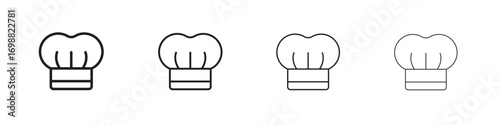 Chef hat icon outline vector for web ui. Editable stroke.