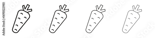 Carrot icon outline vector for web ui. Editable stroke.