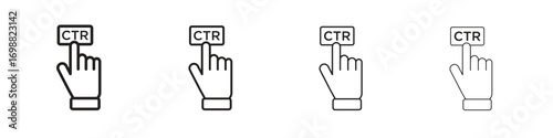 CTR icon outline vector for web ui. Editable stroke.
