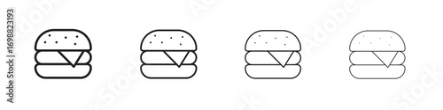 Burger icon outline vector for web ui. Editable stroke.