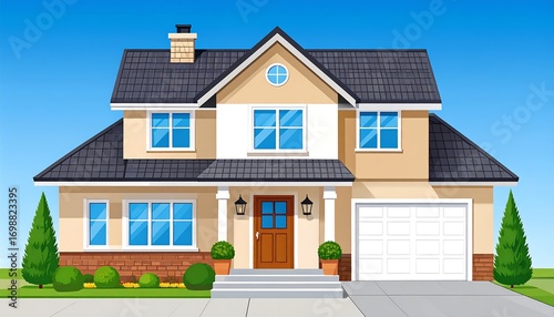 Suburban home illustration