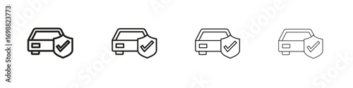 Auto insurance icon outline vector for web ui. Editable stroke.