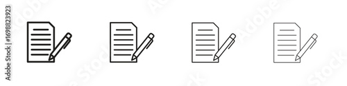Agreement icon outline vector for web ui. Editable stroke.