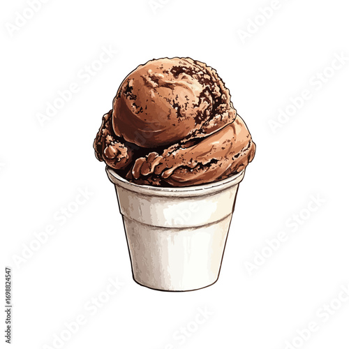 chocolate brownie hand drawn illustration