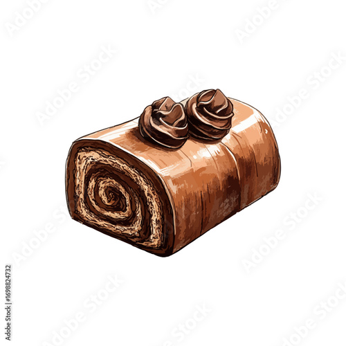 chocolate eclair hand drawn illustration