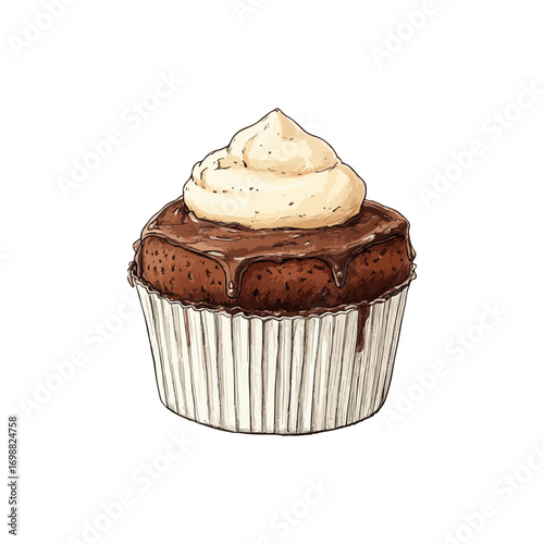 chocolate eclair hand drawn illustration