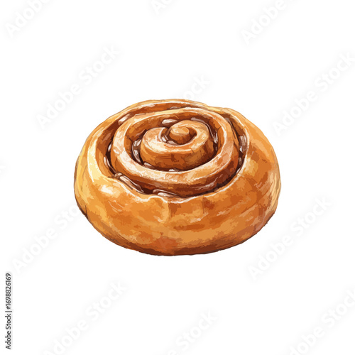 cinnamon bun hand drawn illustration
