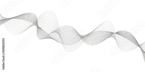 Abstract wavy blue lines create a dynamic vector background pattern illustration