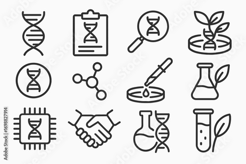 Biotech and Eco Lab Line Icons_simple_compose