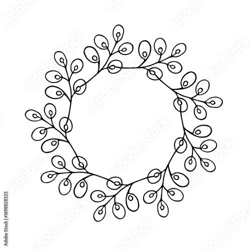 Spring wreath made of willow branches