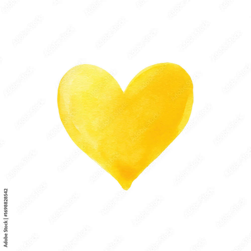Obraz premium Bright yellow heart on black background - symbol of love and happiness