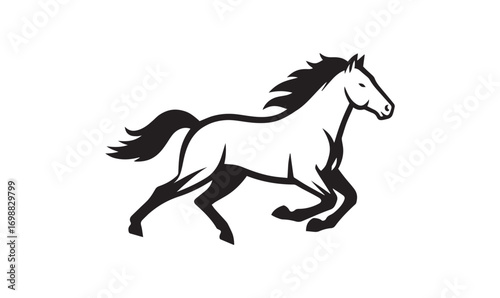 Running Horse Silhouette Vector