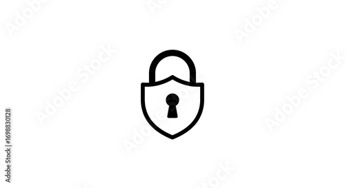 Secure padlock shield icon for data protection and privacy