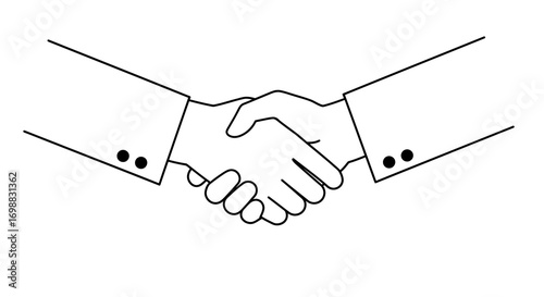 Linear handshake icon for business agreement and partnership themes