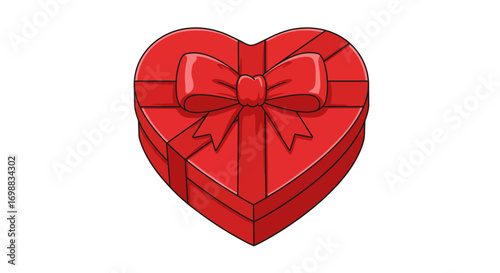 Heart shaped gift box with bow for romantic celebrations