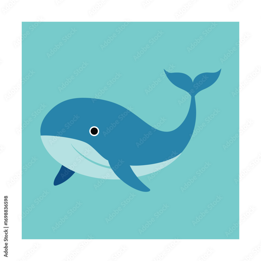 Fototapeta premium Blue whale cartoon